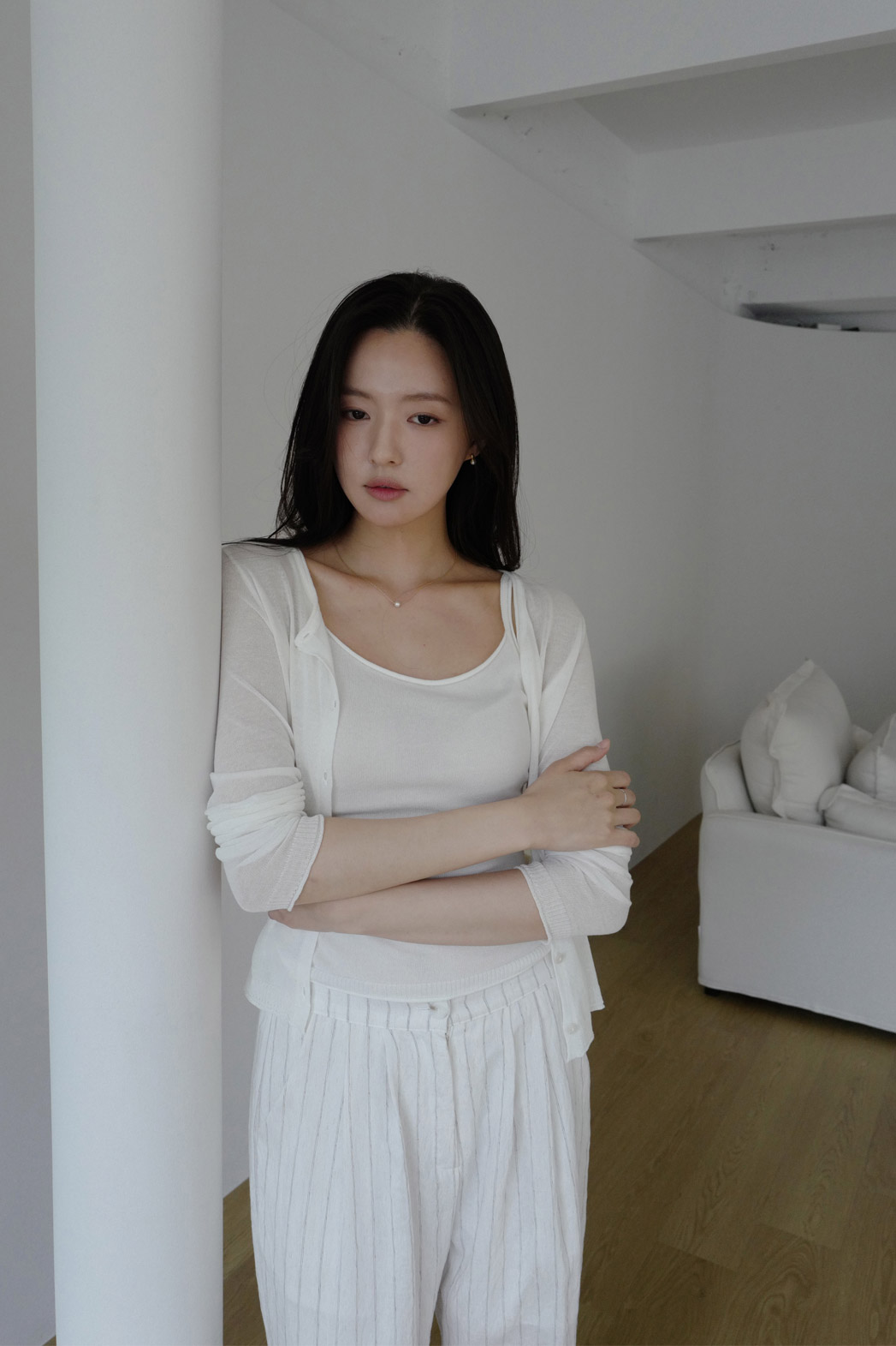 リネンアクリルラウンドネックラウンドネックベーシックベーシック無地無地ニットニット2pc セット2pc セット春春夏夏秋秋 | DHOLIC | 詳細画像12