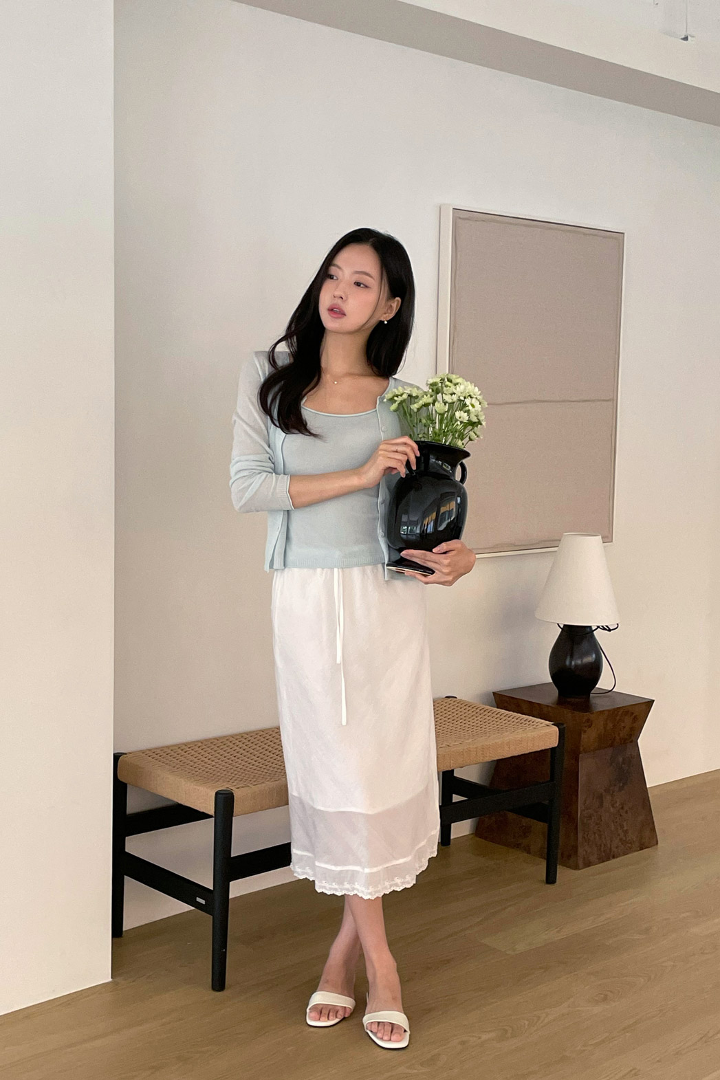 リネンアクリルラウンドネックラウンドネックベーシックベーシック無地無地ニットニット2pc セット2pc セット春春夏夏秋秋 | DHOLIC | 詳細画像34