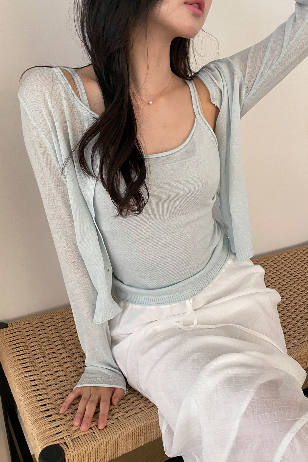 リネンアクリルラウンドネックラウンドネックベーシックベーシック無地無地ニットニット2pc セット2pc セット春春夏夏秋秋 | DHOLIC | 詳細画像42