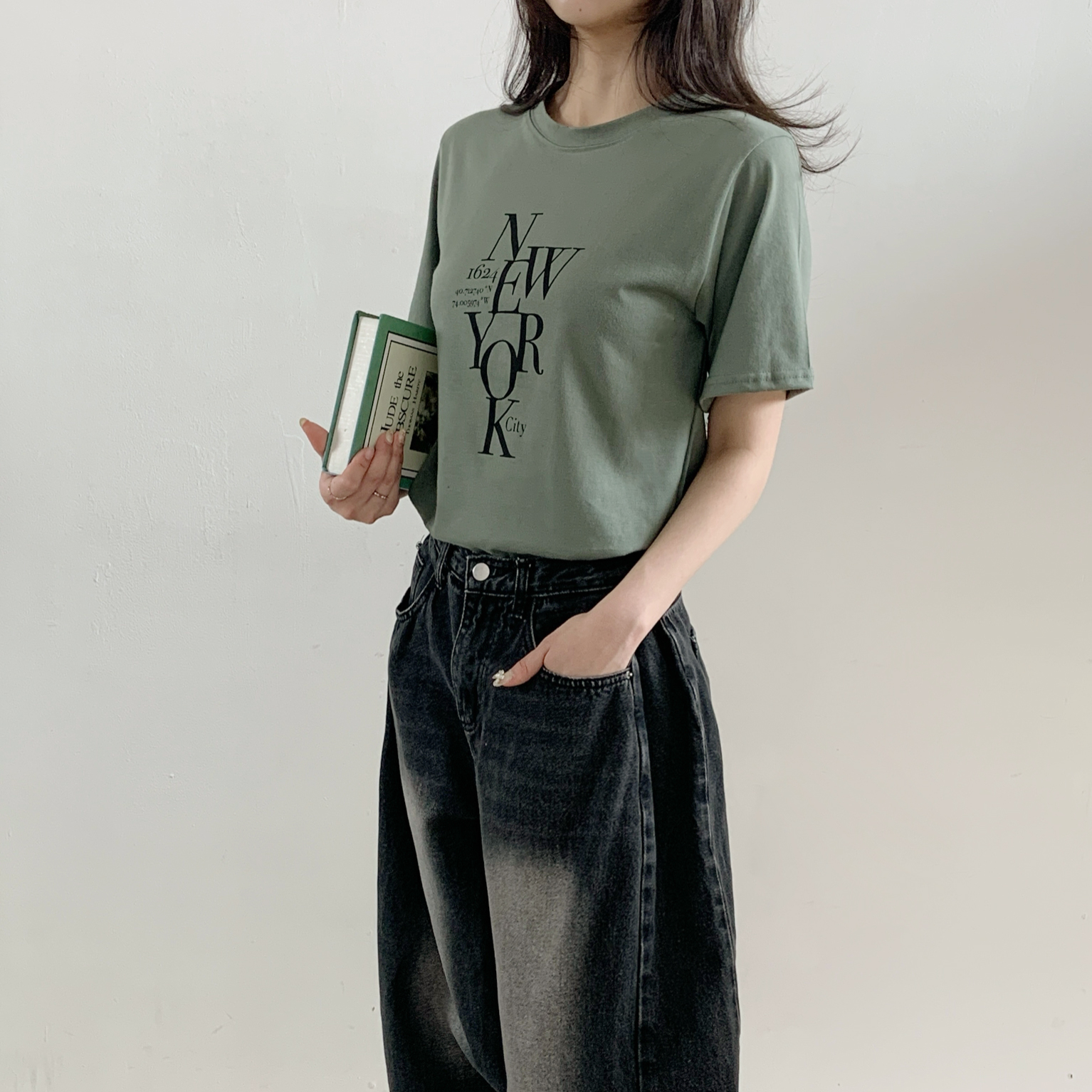 ラウンドネック半袖レタリングTシャツ | 詳細画像6