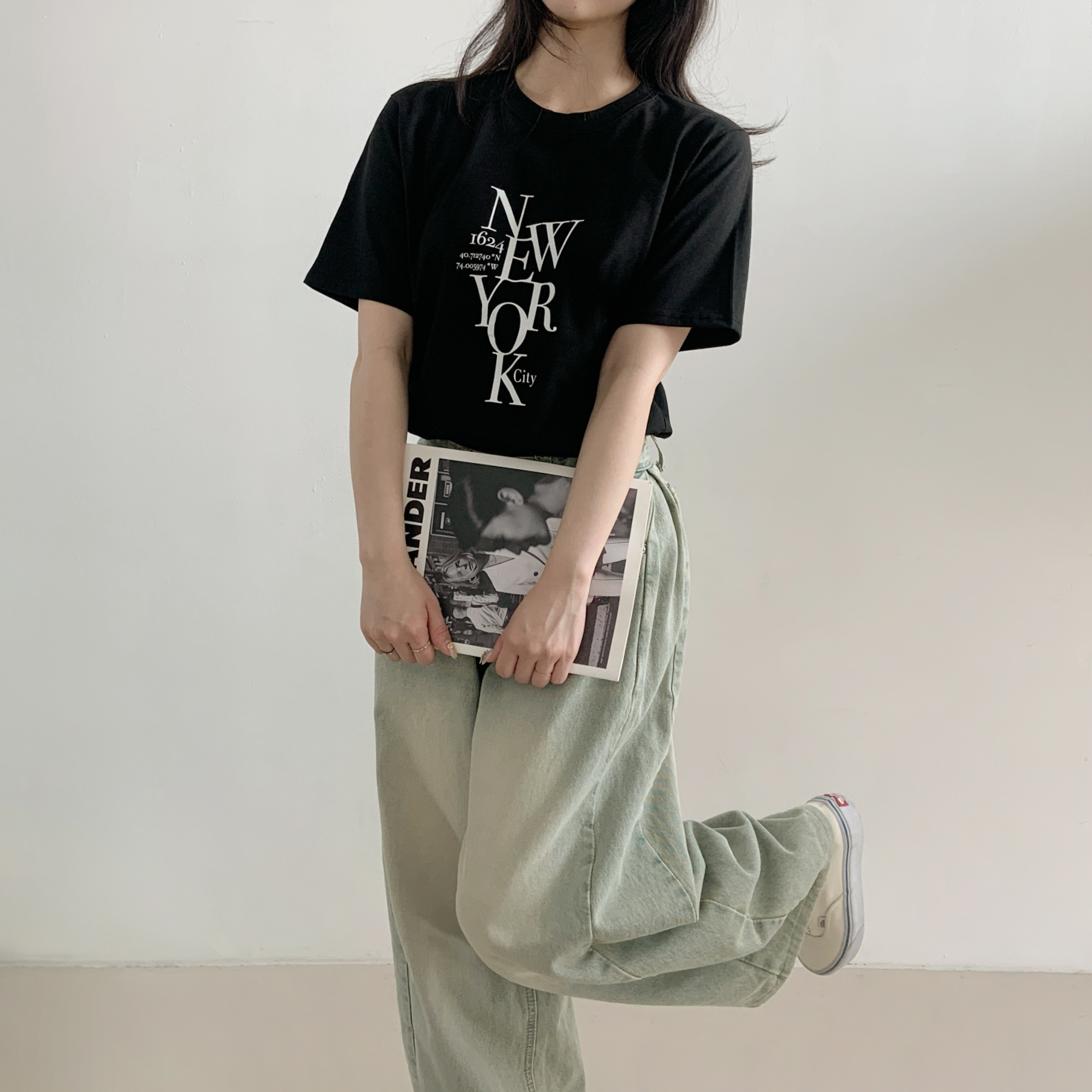 ラウンドネック半袖レタリングTシャツ | 詳細画像8