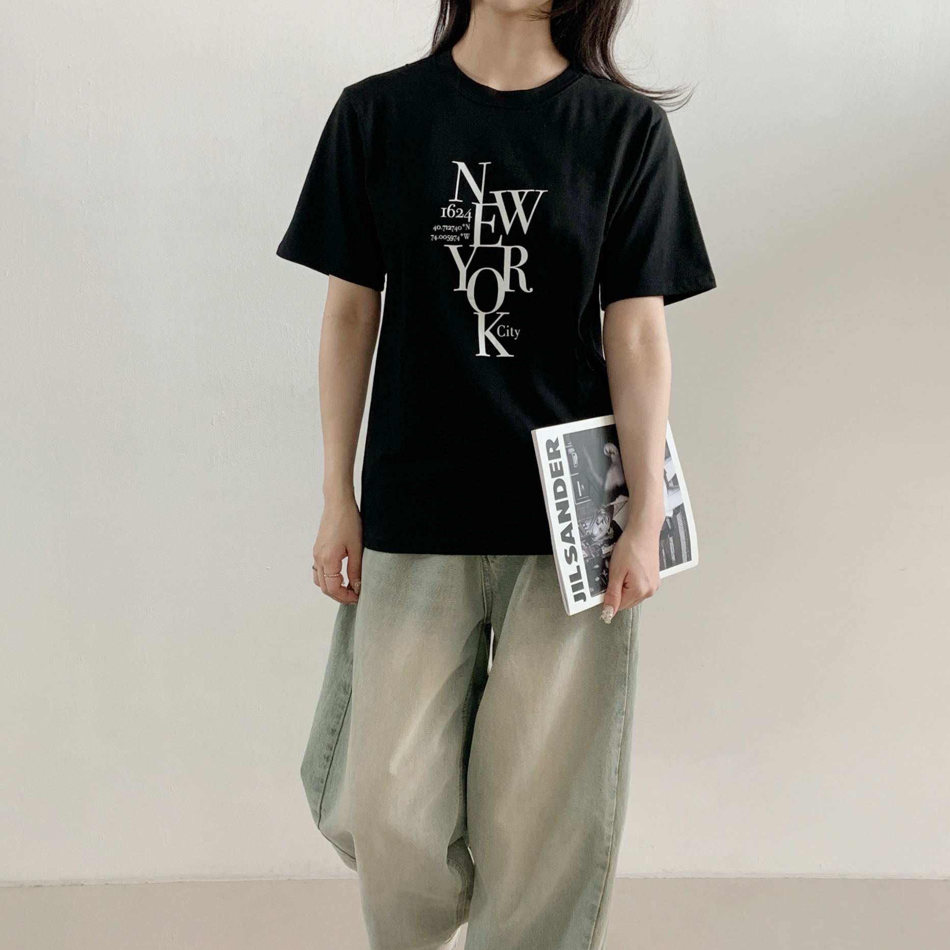 ラウンドネック半袖レタリングTシャツ | 詳細画像9