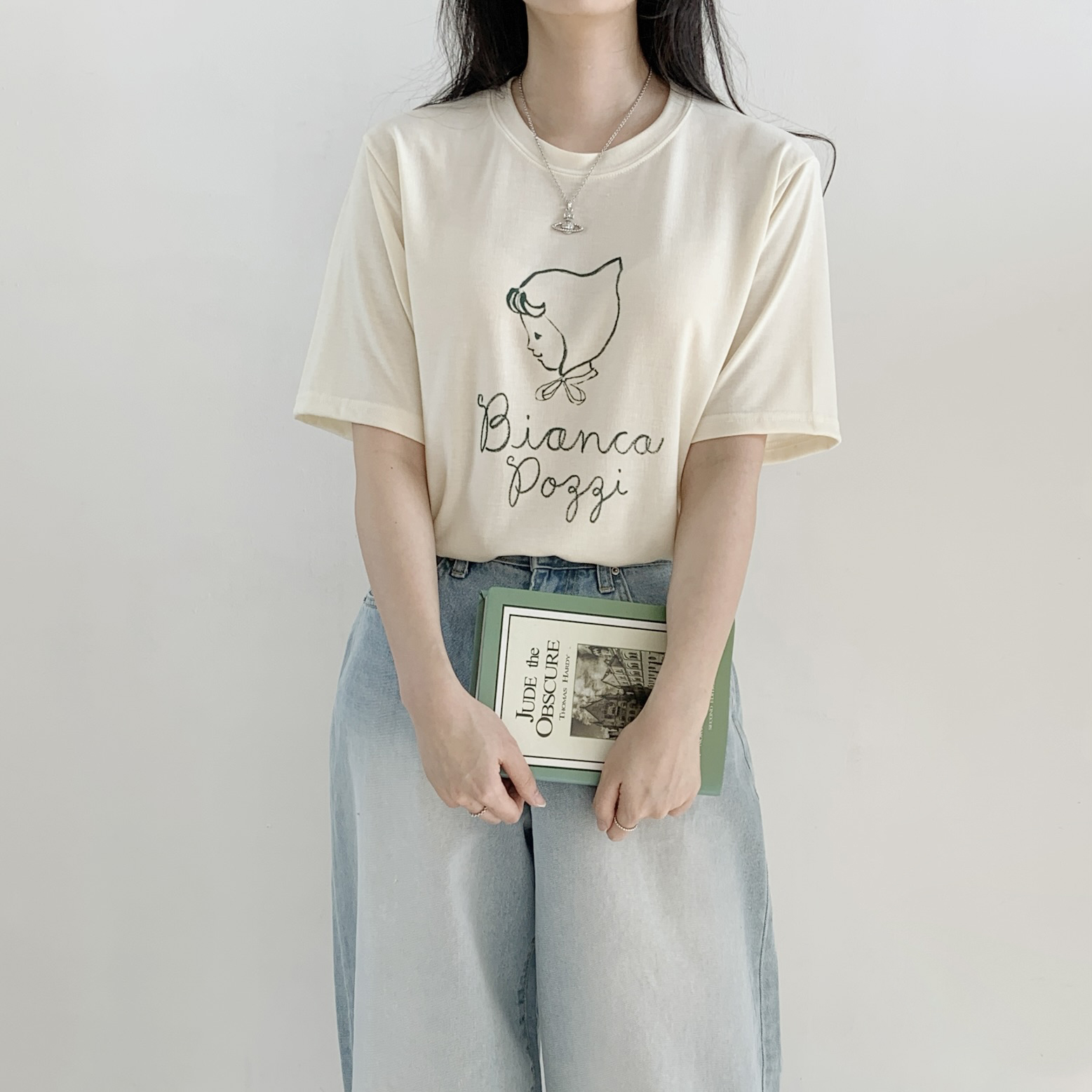 ラウンドネックルーズ半袖レタリングTシャツ | 詳細画像8