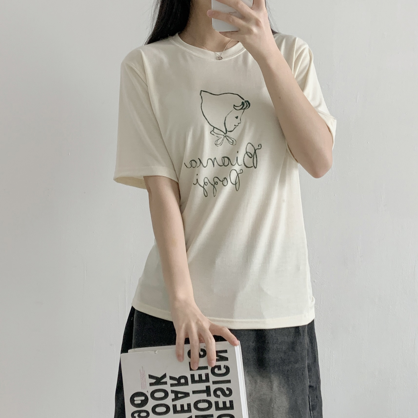 ラウンドネックルーズ半袖レタリングTシャツ | 詳細画像7