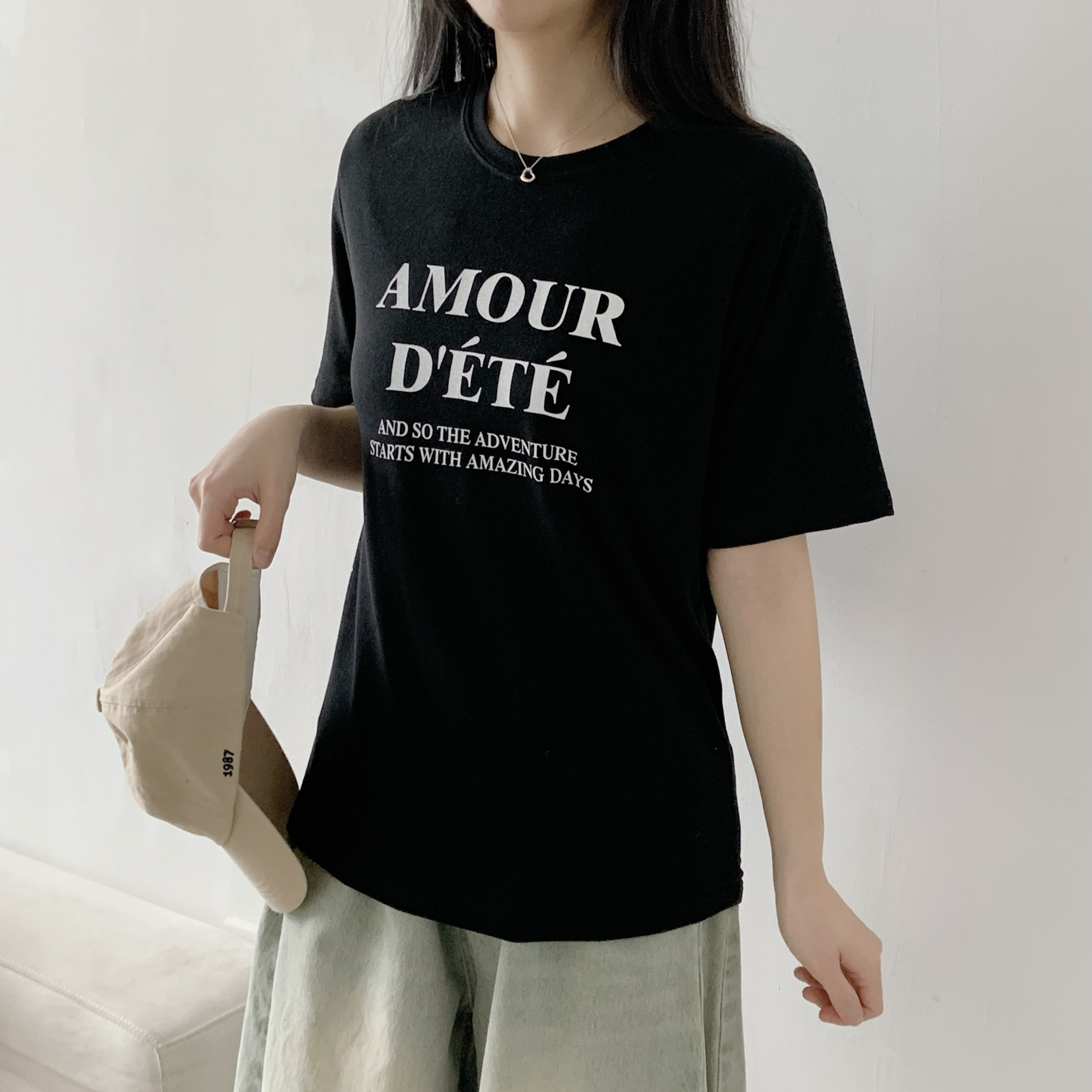 ラウンドネック半袖レタリングTシャツ | 詳細画像5