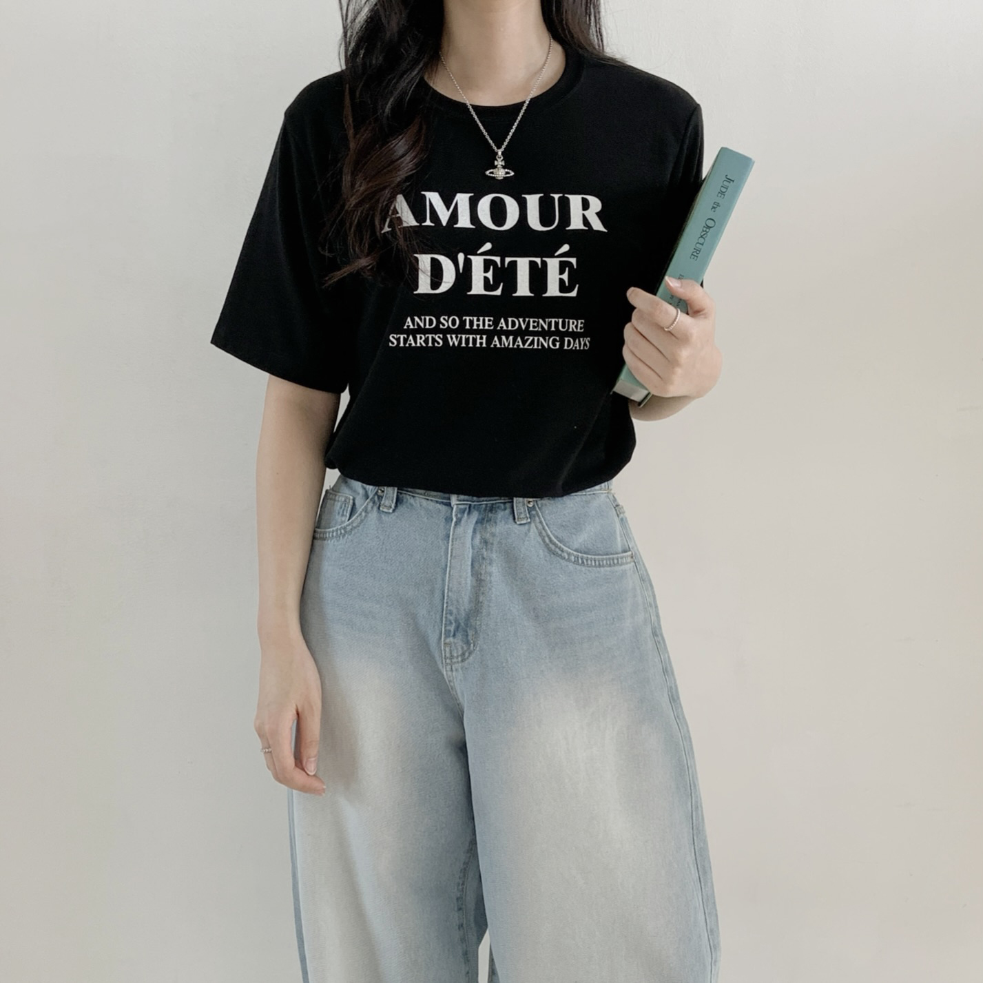 ラウンドネック半袖レタリングTシャツ | 詳細画像6