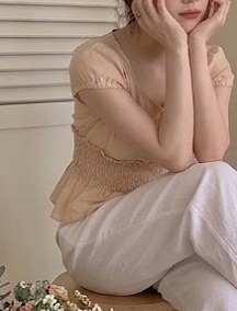 ストラップシャーリングフリルキャップスリーブブラウス | 詳細画像12