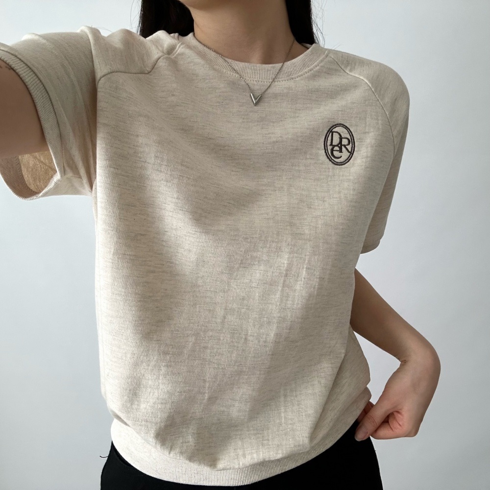 コットンラウンドネックラグラン半袖刺繍ロゴスウェット | 詳細画像5