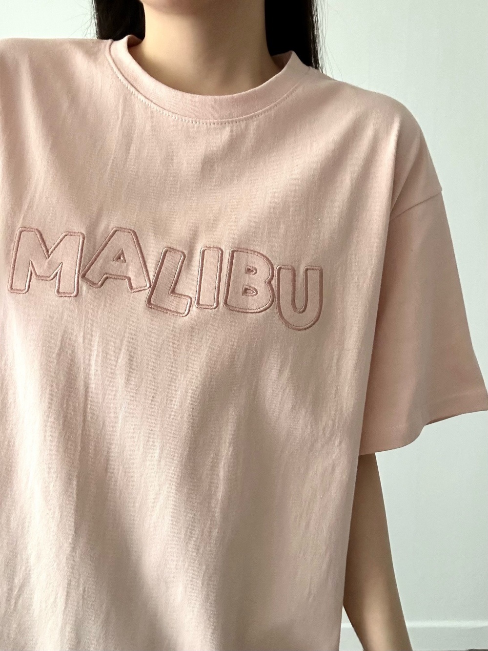 コットンパッチオーバーサイズ半袖刺繍Tシャツ | 詳細画像4