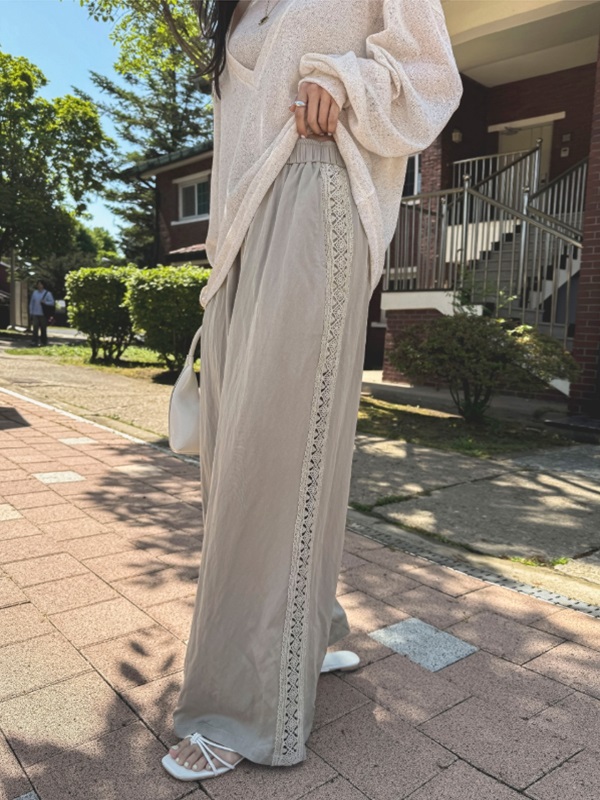 ウエストゴムワイドトラックレースパンツ | 詳細画像2