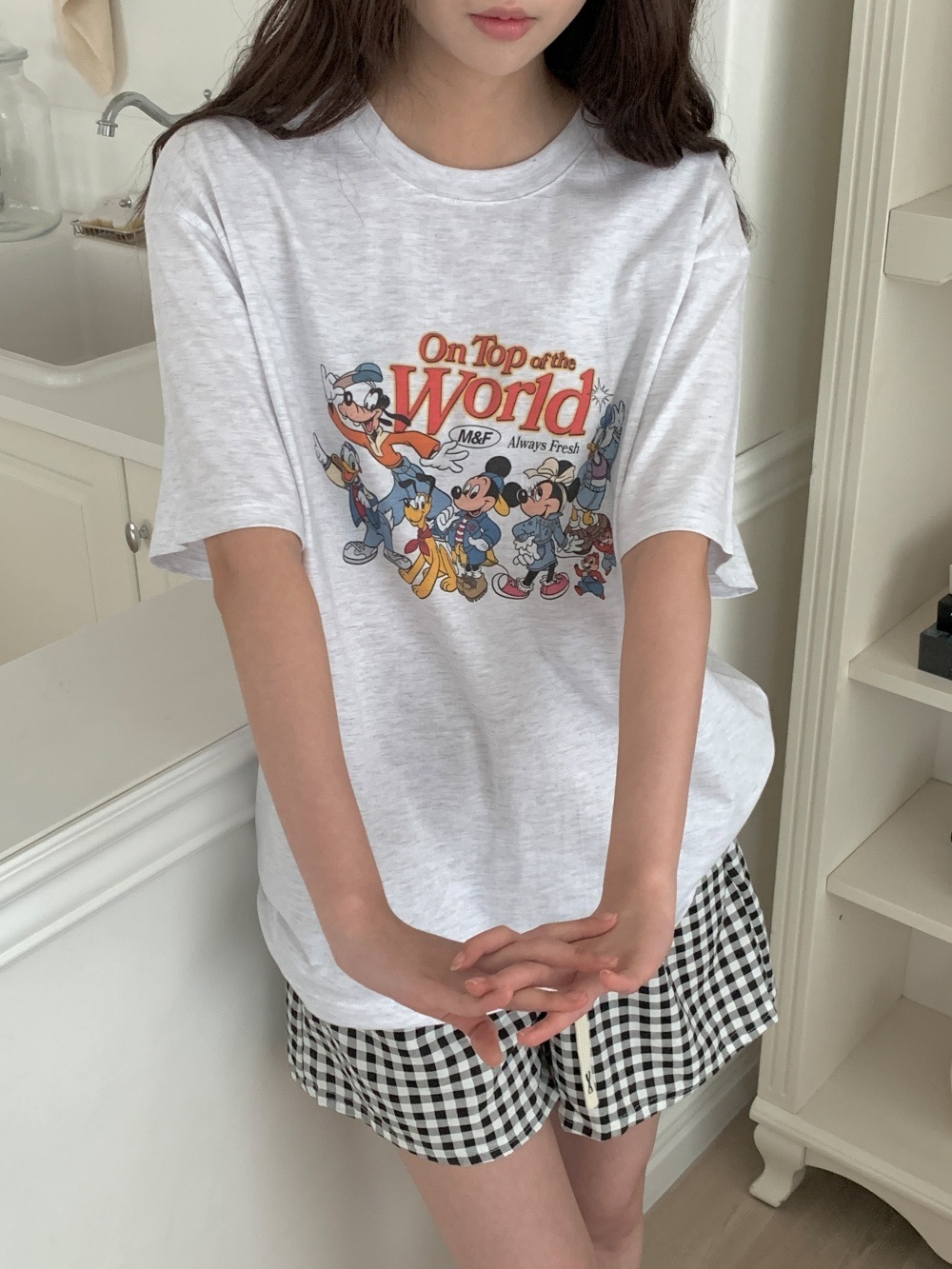コットンラウンドネック半袖プリントTシャツ | 詳細画像2