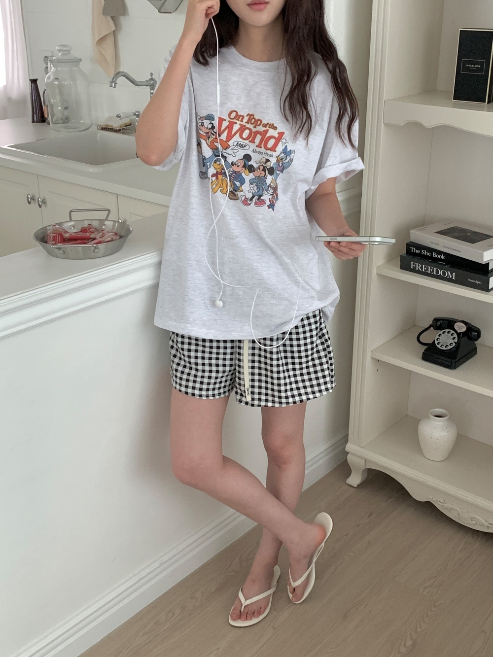 コットンラウンドネック半袖プリントTシャツ | 詳細画像5