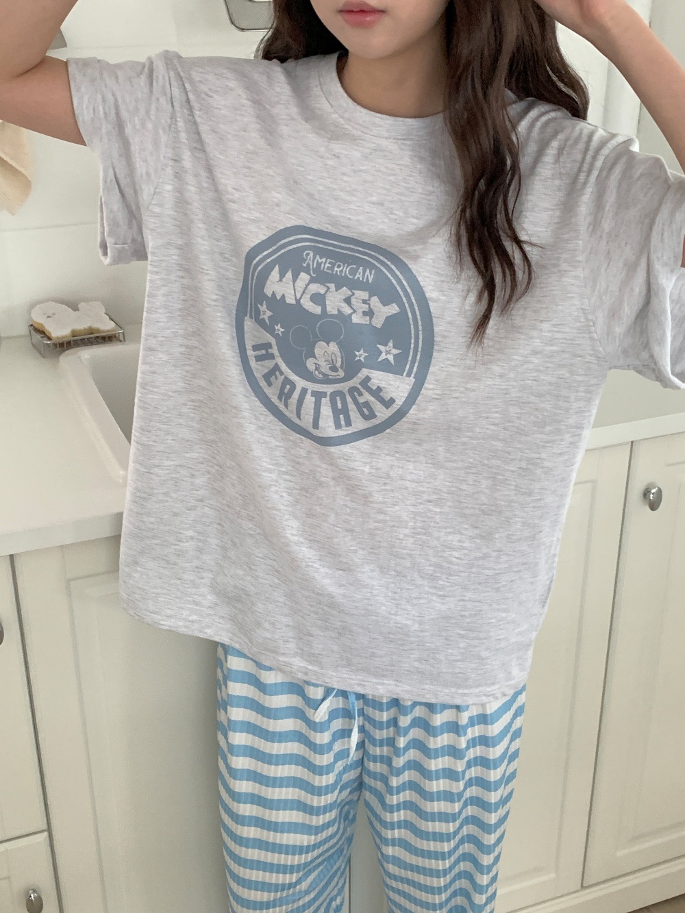 コットンラウンドネックボクシー半袖プリントTシャツ | 詳細画像2