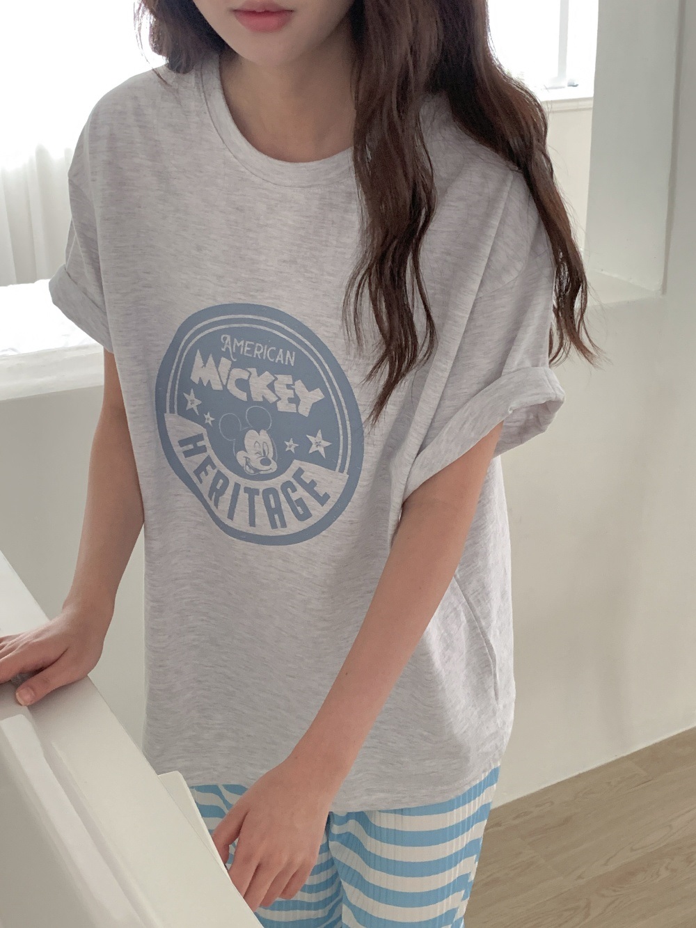 コットンラウンドネックボクシー半袖プリントTシャツ | 詳細画像4