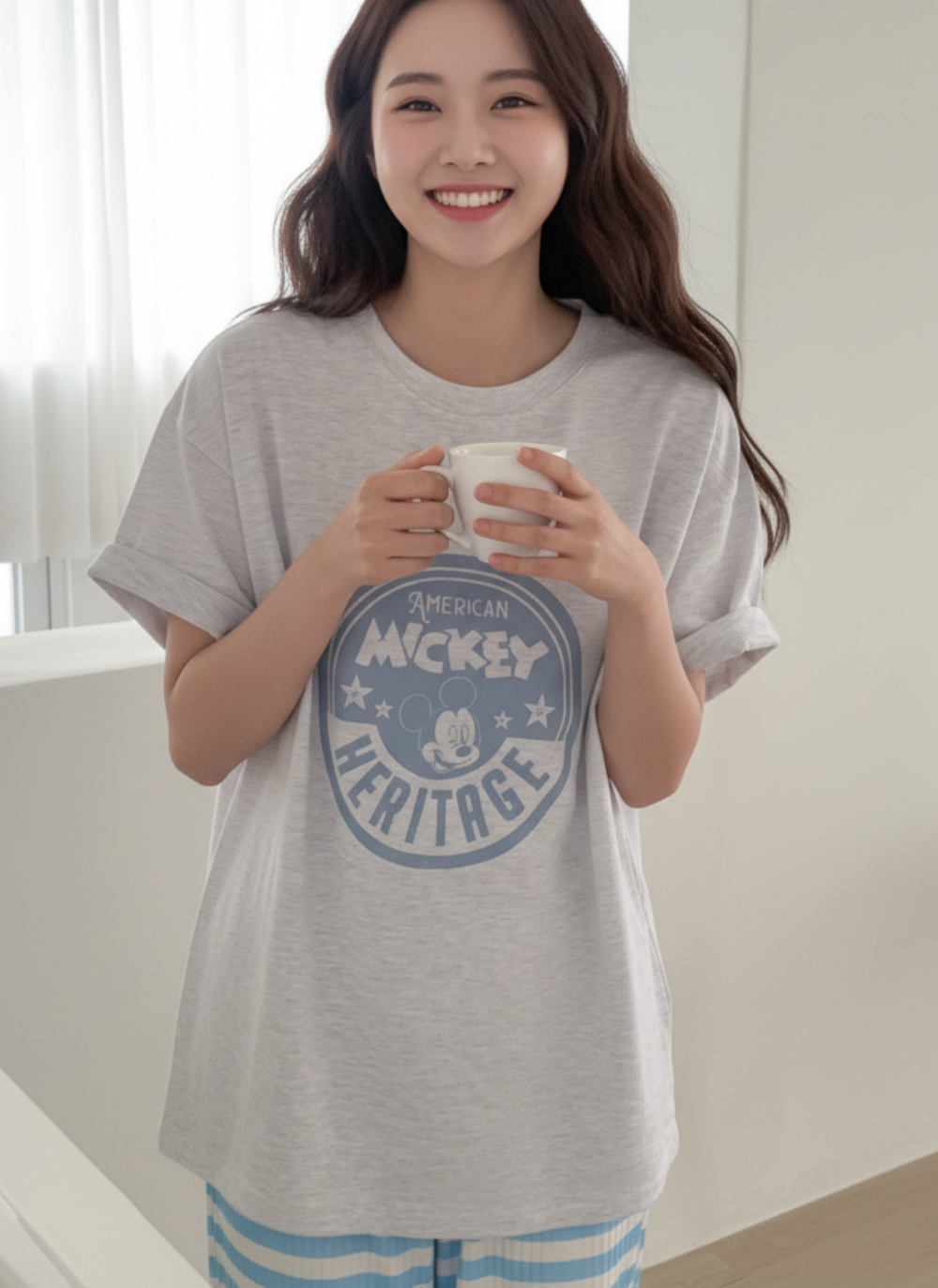 コットンラウンドネックボクシー半袖プリントTシャツ | 詳細画像5