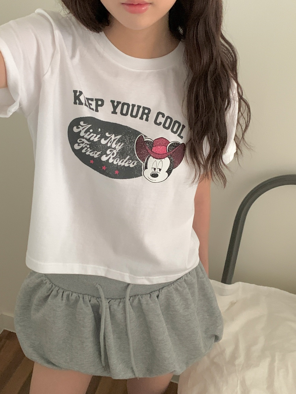 コットンクロップド半袖プリントTシャツ | 詳細画像3