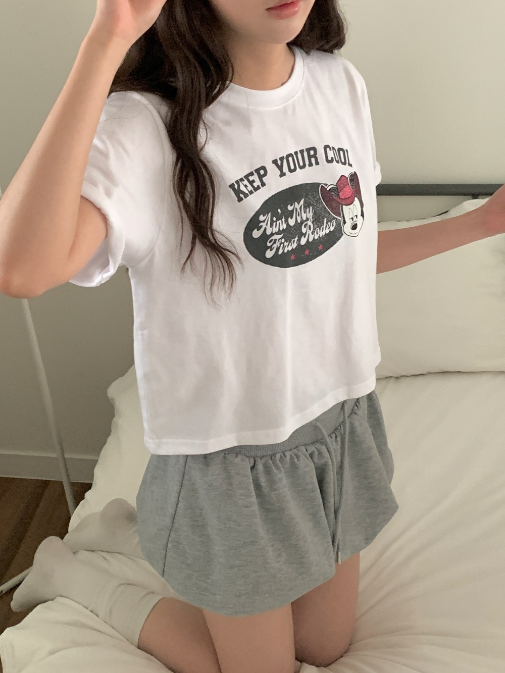 コットンクロップド半袖プリントTシャツ | 詳細画像4