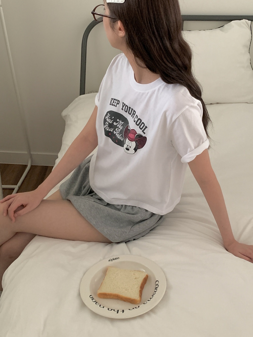 コットンクロップド半袖プリントTシャツ | 詳細画像5