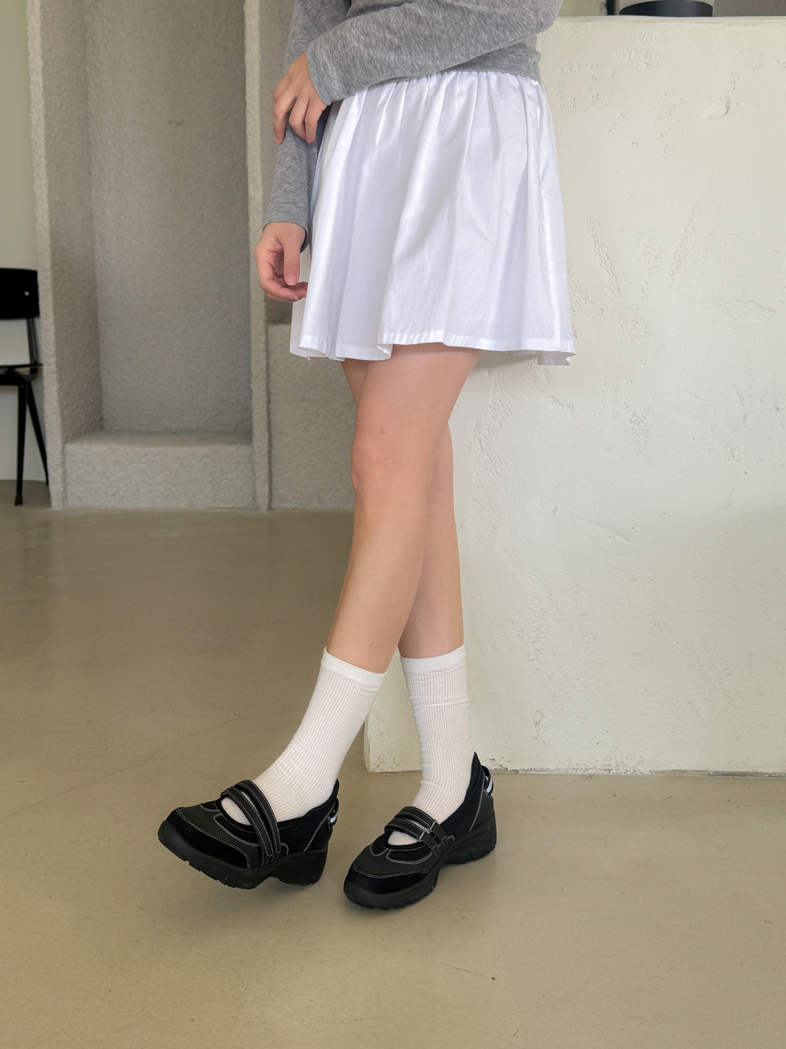 レザー調コンビベルクロ配色スニーカー | 詳細画像28