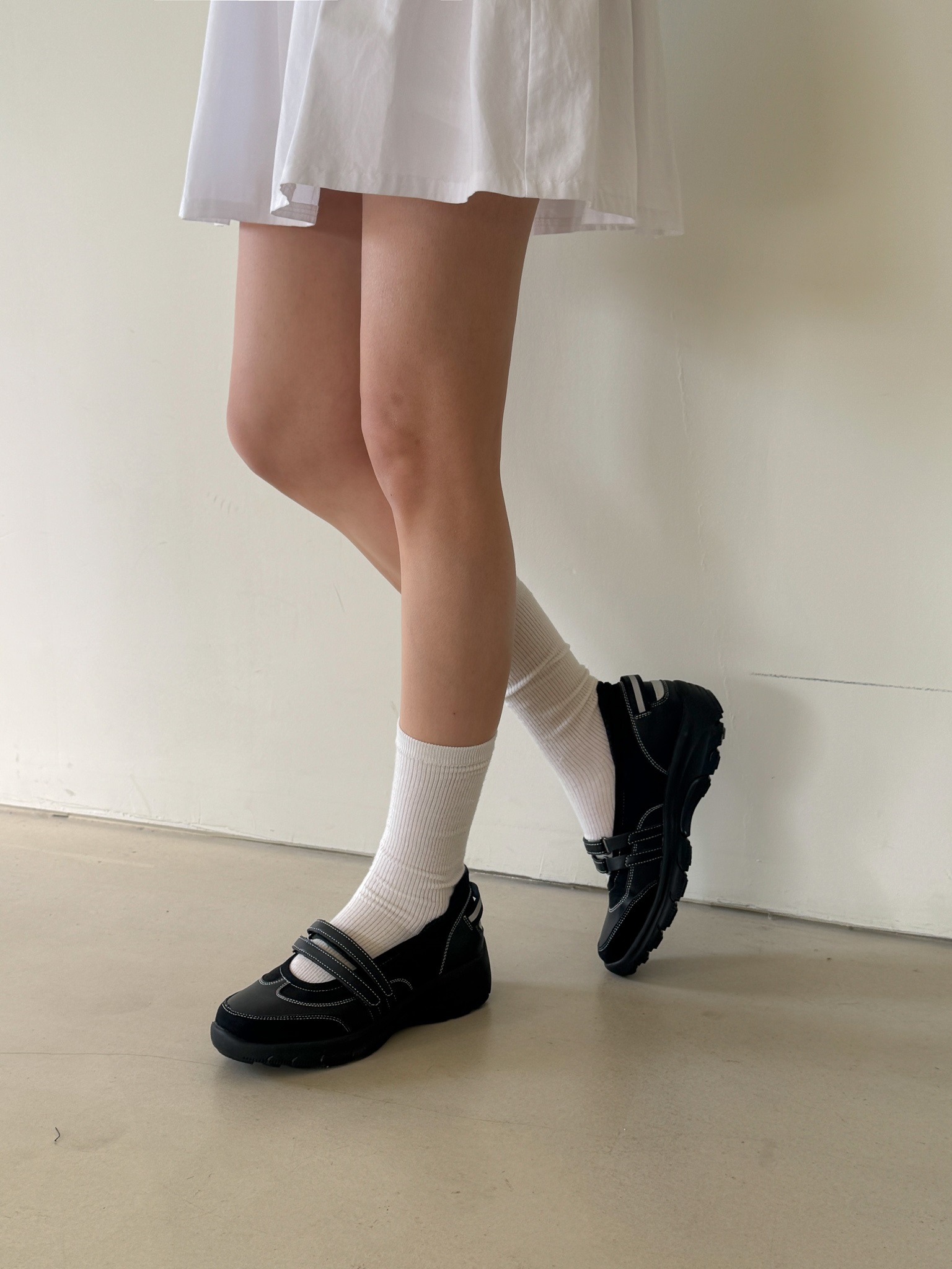 レザー調コンビベルクロ配色スニーカー | 詳細画像32