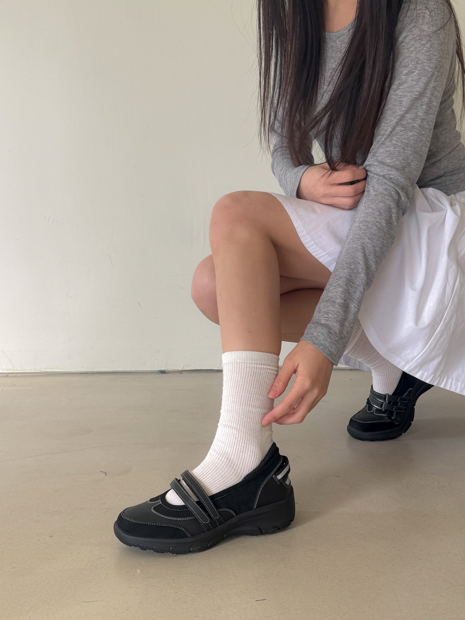 レザー調コンビベルクロ配色スニーカー | 詳細画像33