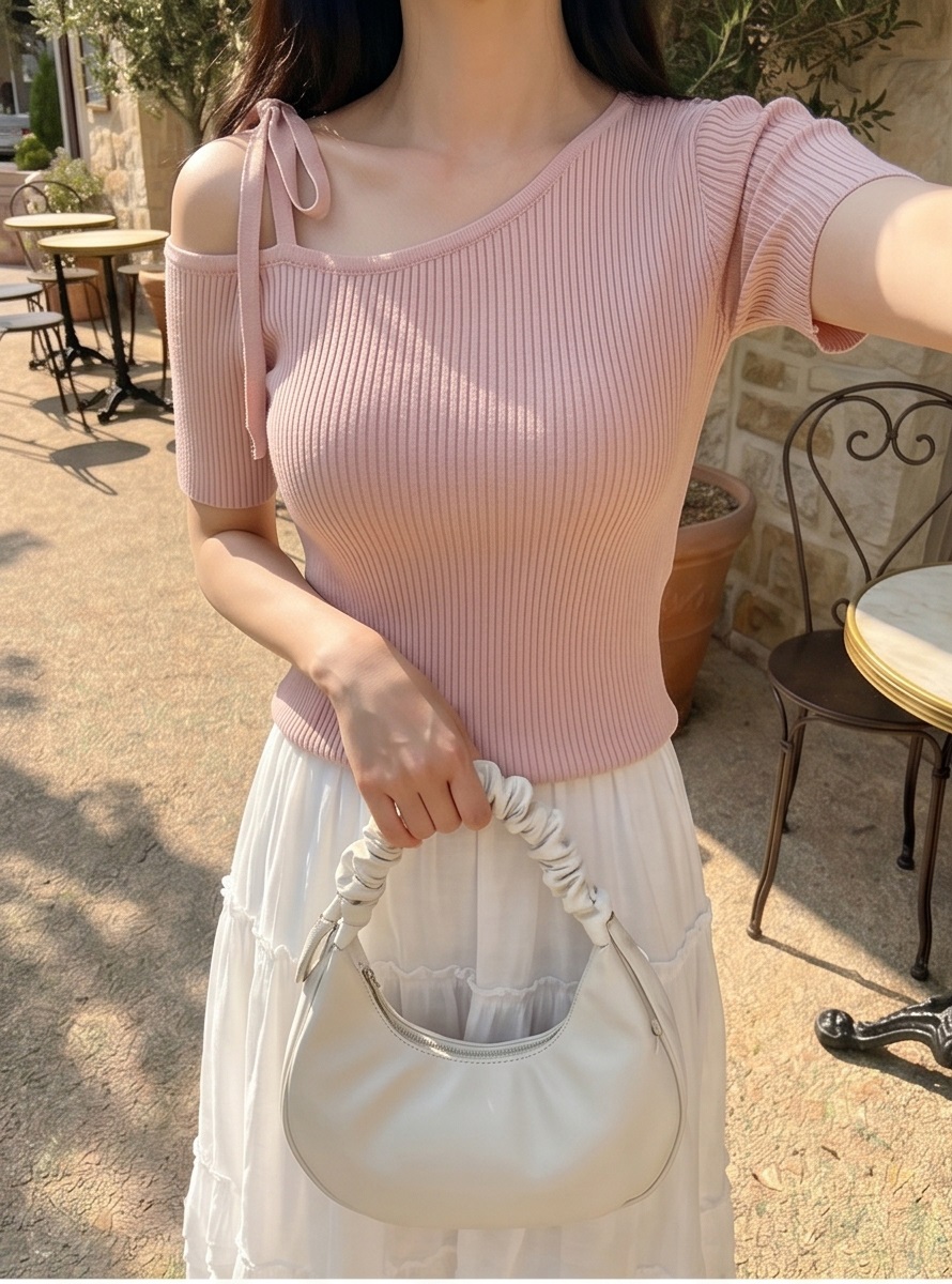 ストラップオフショルダー半袖ニット | 詳細画像10
