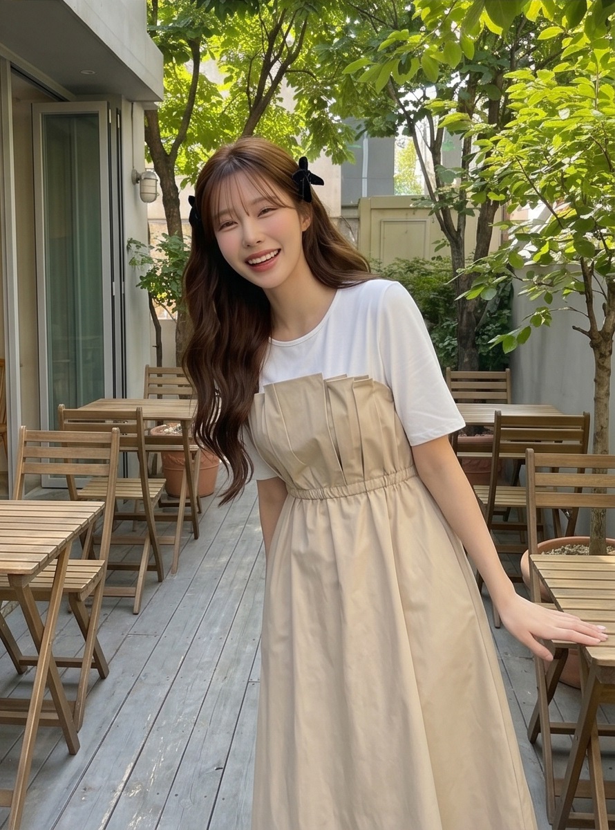 プリーツドローコードロング半袖ワンピース | 詳細画像10