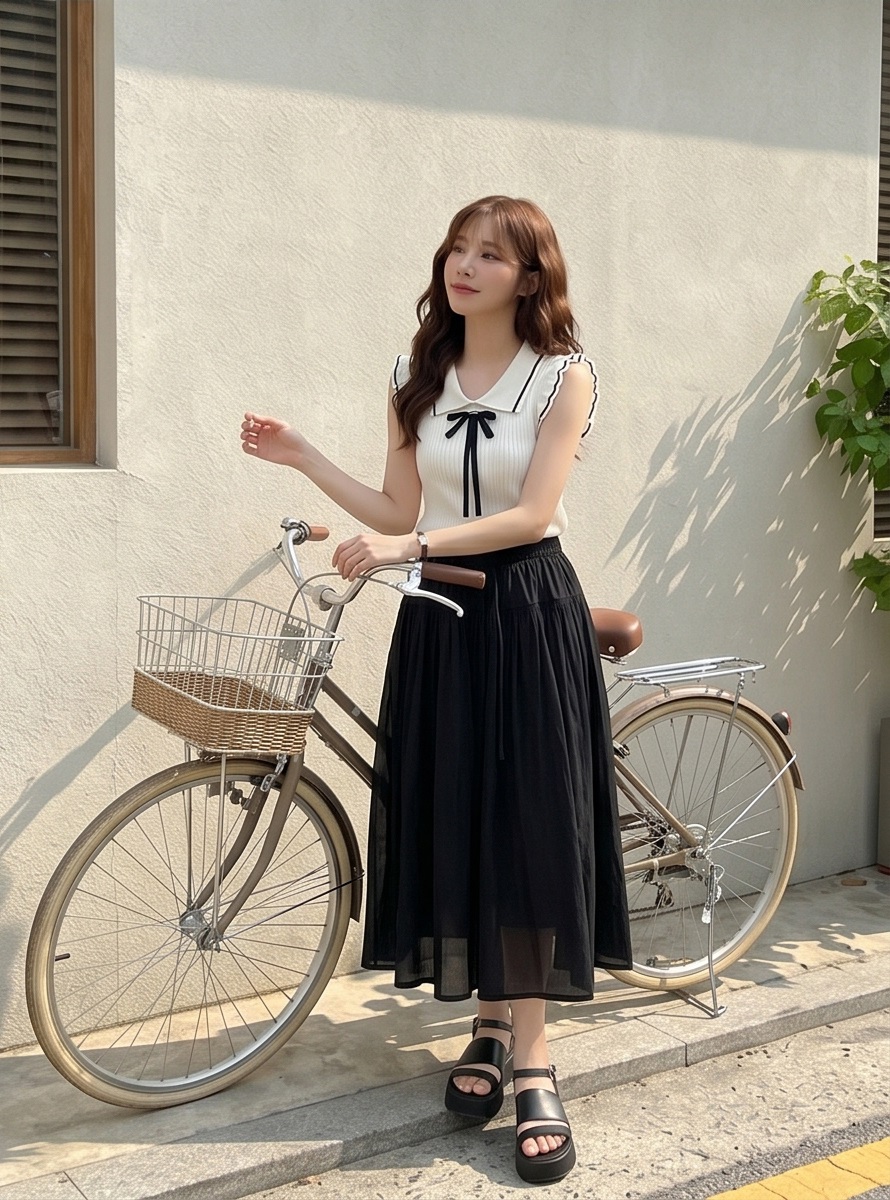 リブリボン(固定)カラーフリルニット | 詳細画像6