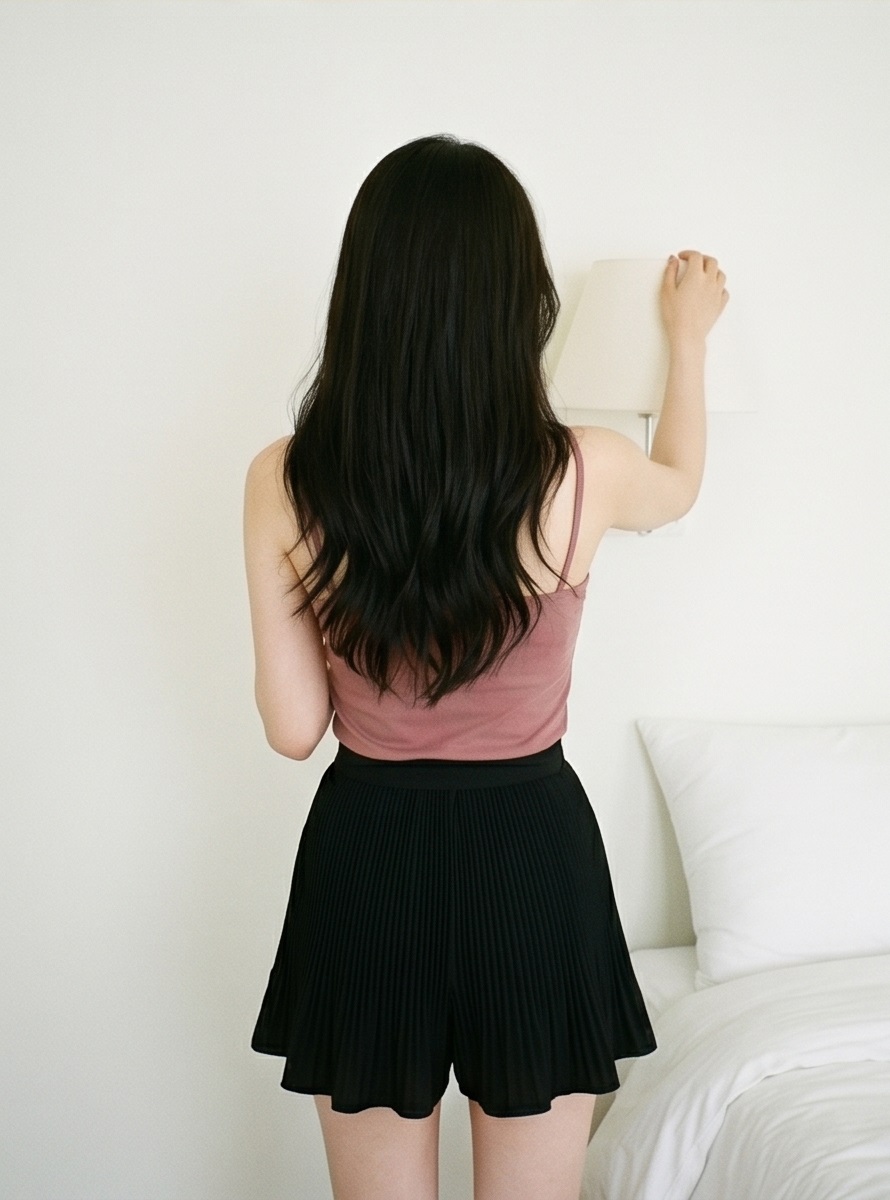 プリーツハイウエストバックゴムミニスカートパンツ | 詳細画像16