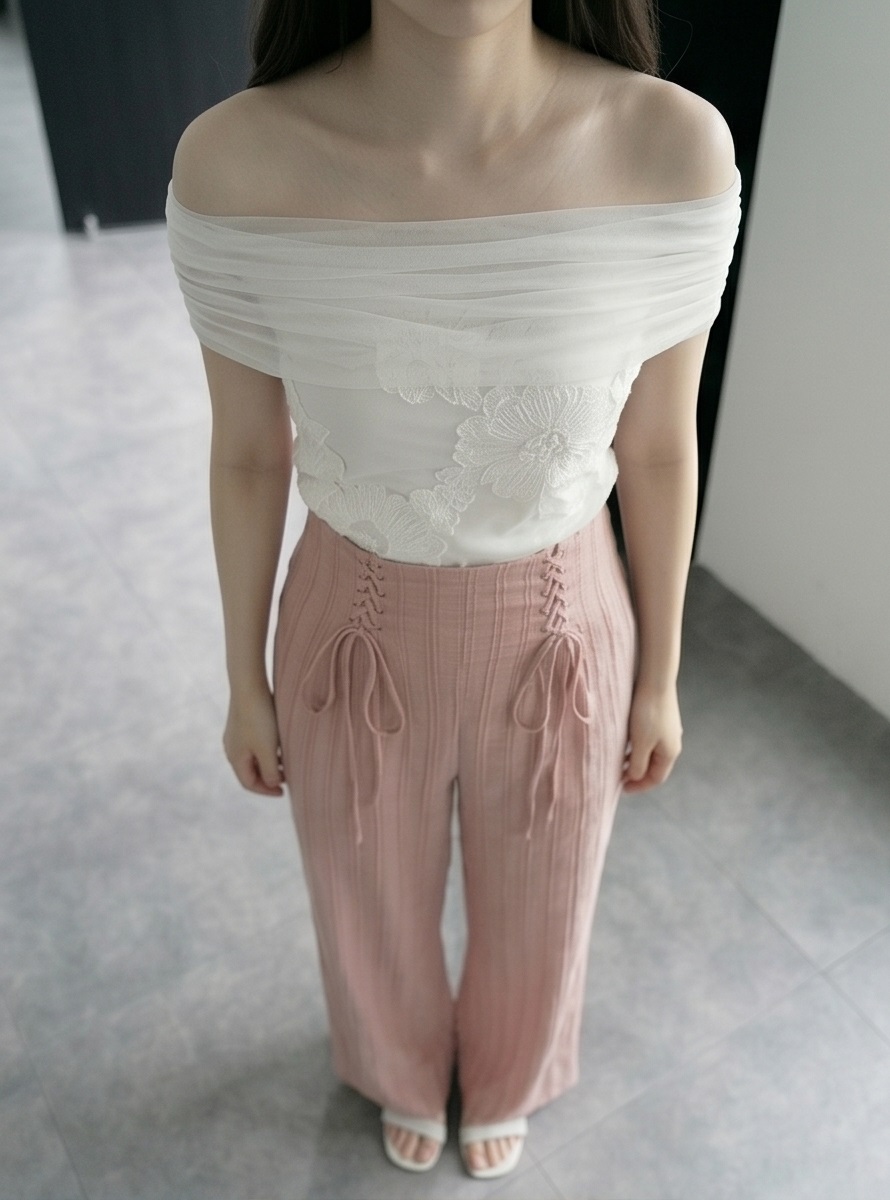 シフォンコンビオフショルダーベーシックスリム刺繍 | 詳細画像17