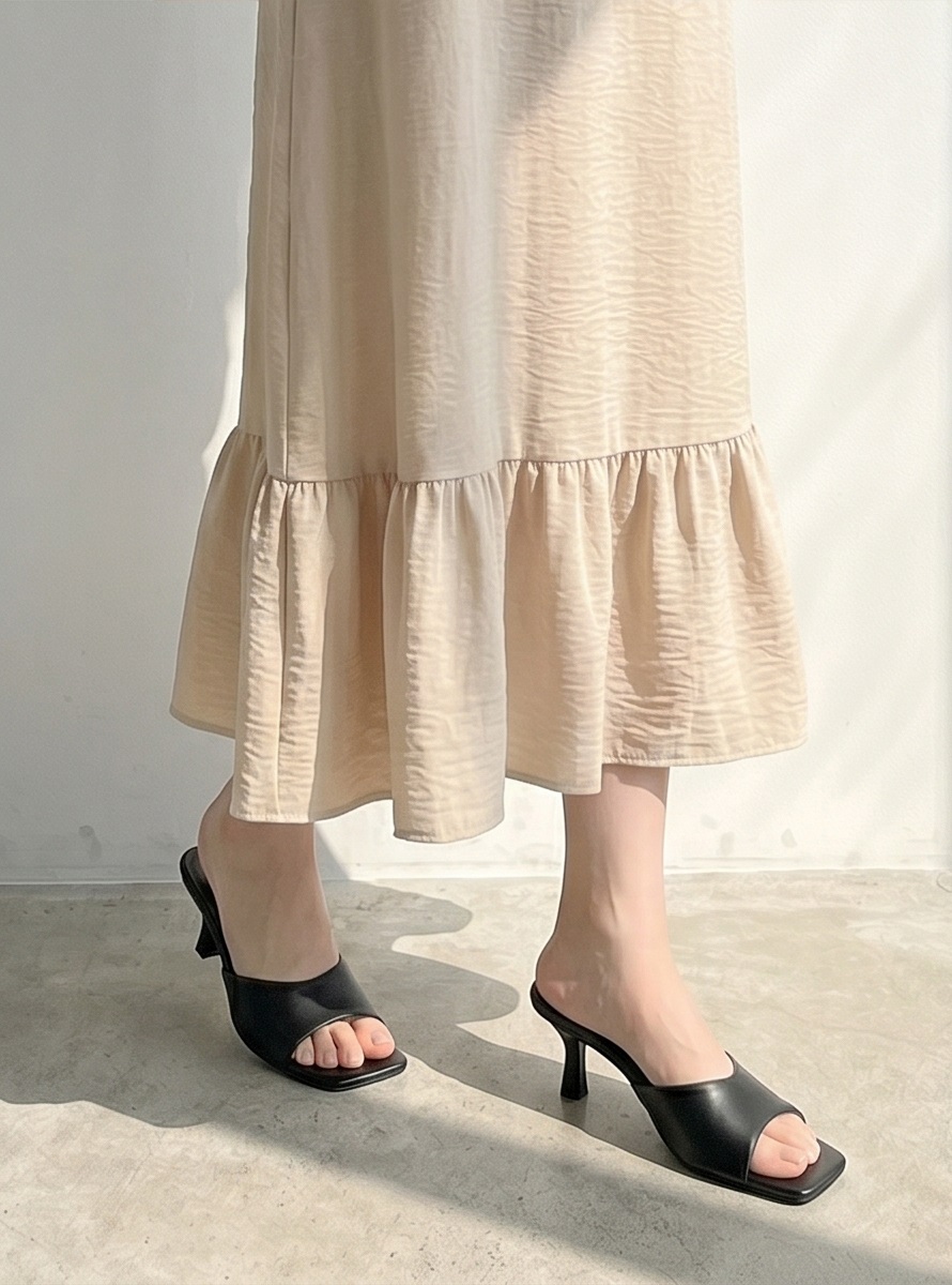 シフォンフリルロングルーズバックレスキャミワンピース | 詳細画像9