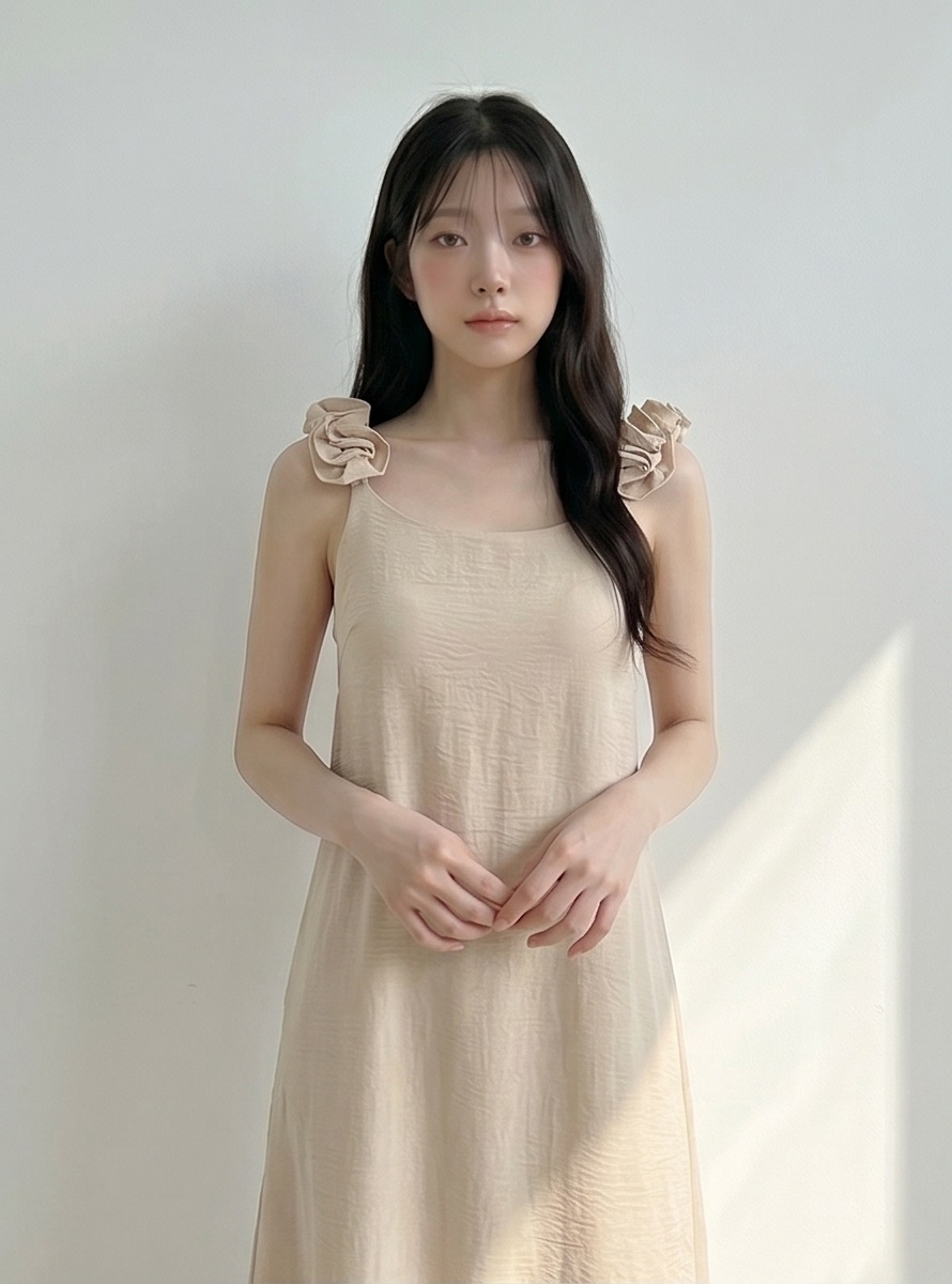 シフォンフリルロングルーズバックレスキャミワンピース | 詳細画像10