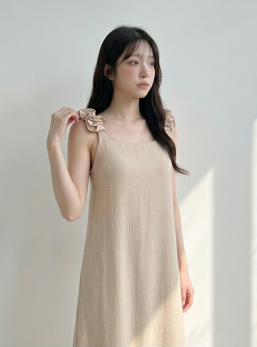 シフォンフリルロングルーズバックレスキャミワンピース | 詳細画像11