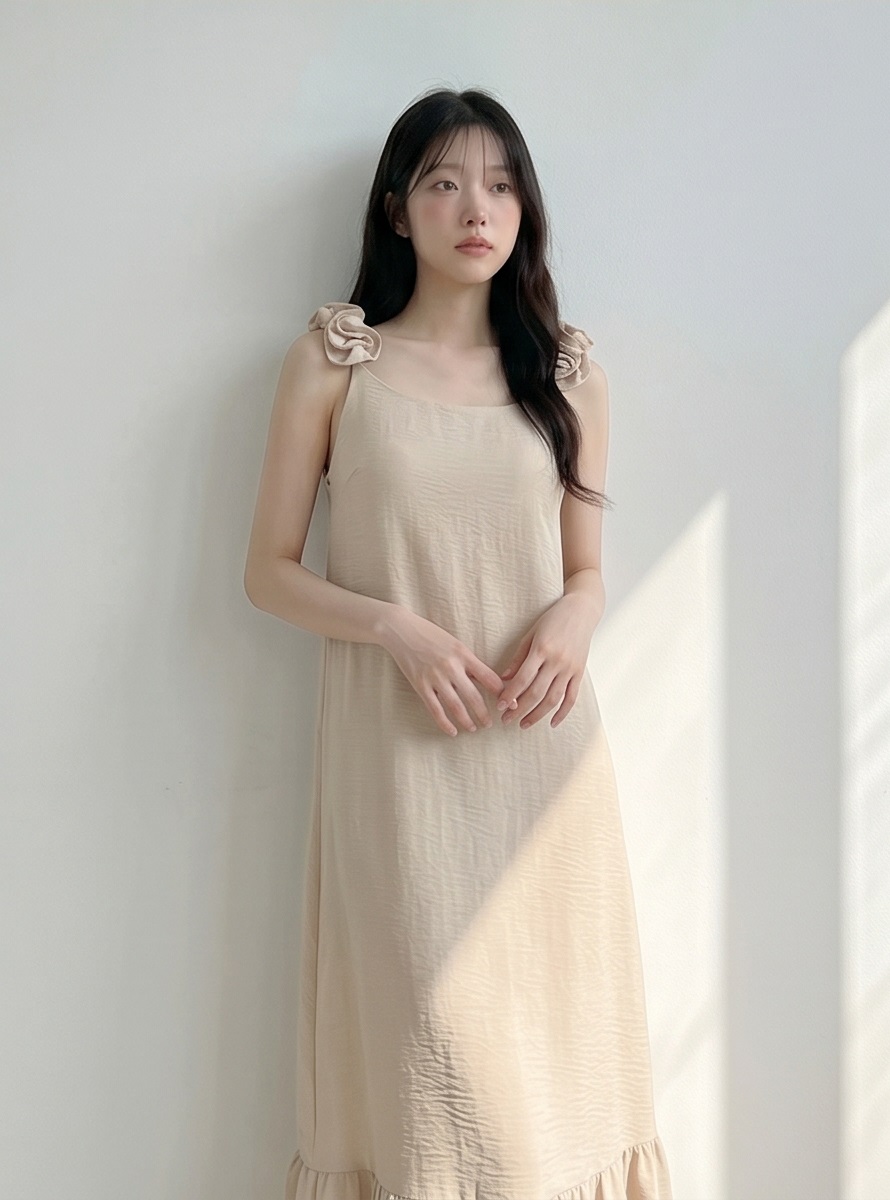 シフォンフリルロングルーズバックレスキャミワンピース | 詳細画像15