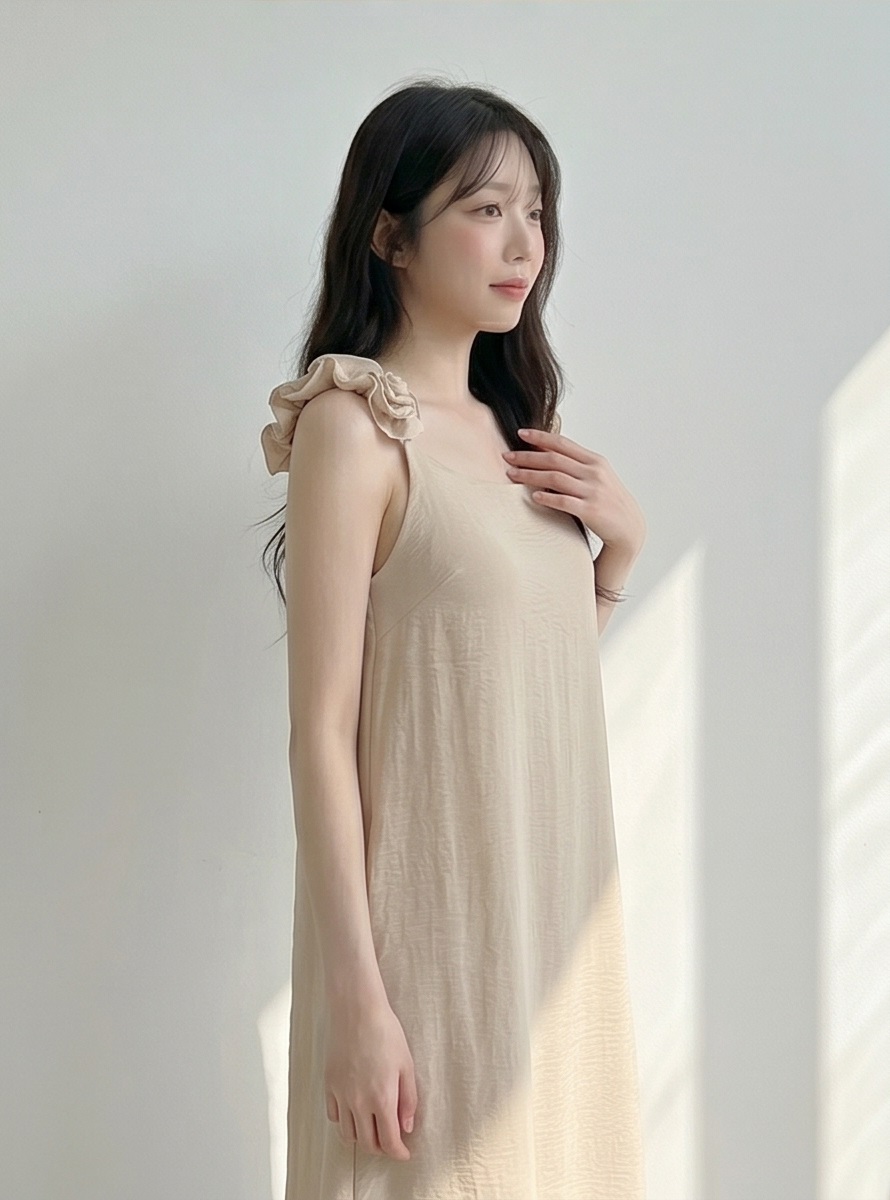 シフォンフリルロングルーズバックレスキャミワンピース | 詳細画像16