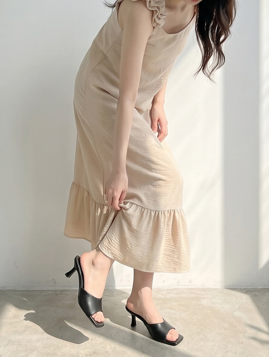 シフォンフリルロングルーズバックレスキャミワンピース | 詳細画像20