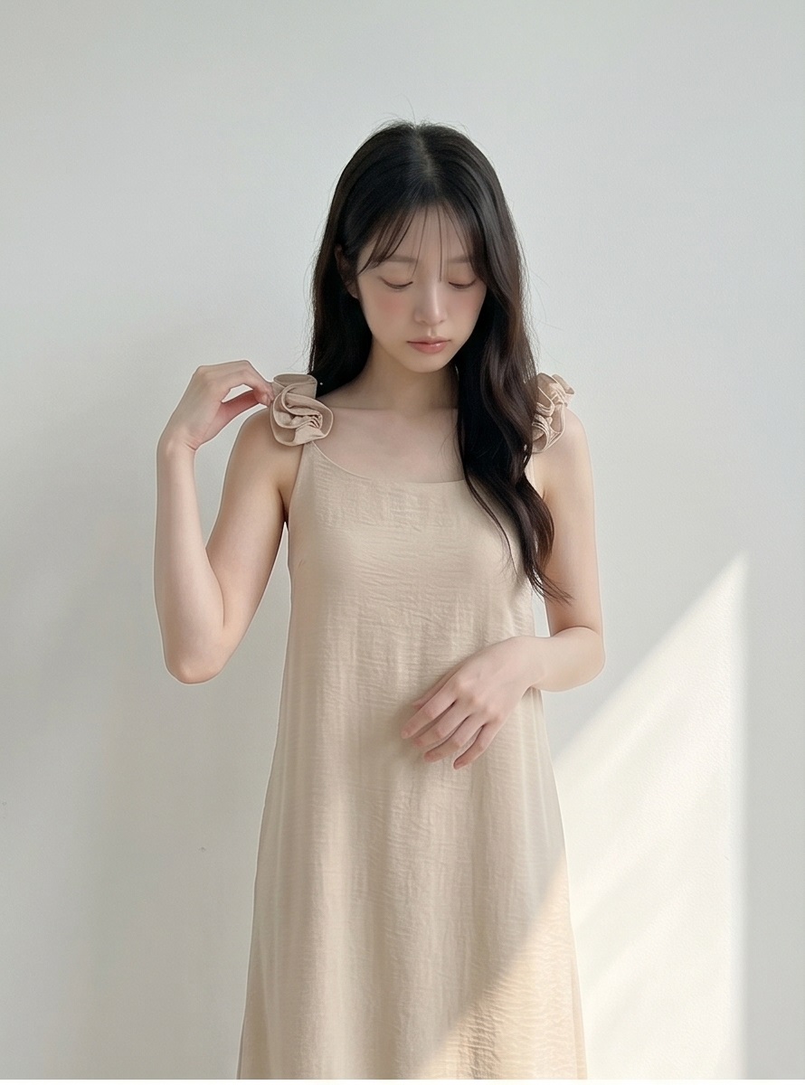 シフォンフリルロングルーズバックレスキャミワンピース | 詳細画像21