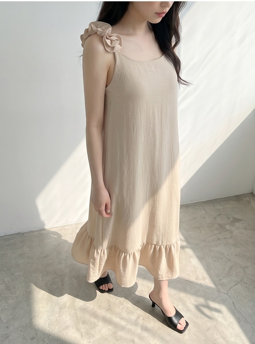 シフォンフリルロングルーズバックレスキャミワンピース | 詳細画像22