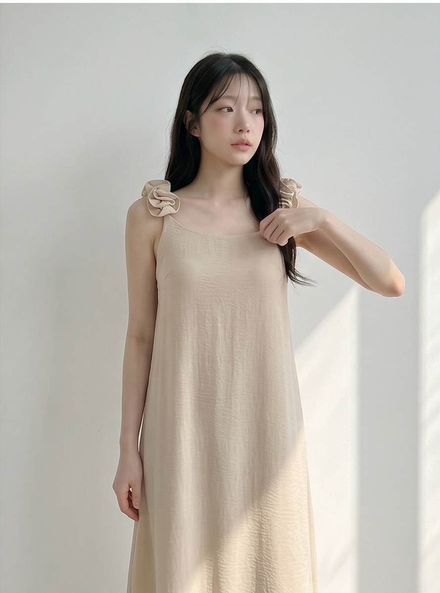 シフォンフリルロングルーズバックレスキャミワンピース | 詳細画像24