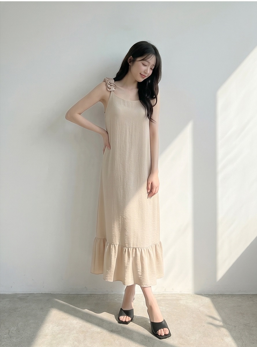 シフォンフリルロングルーズバックレスキャミワンピース | 詳細画像25