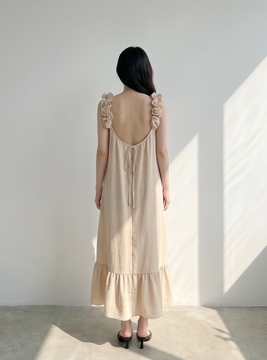 シフォンフリルロングルーズバックレスキャミワンピース | 詳細画像27