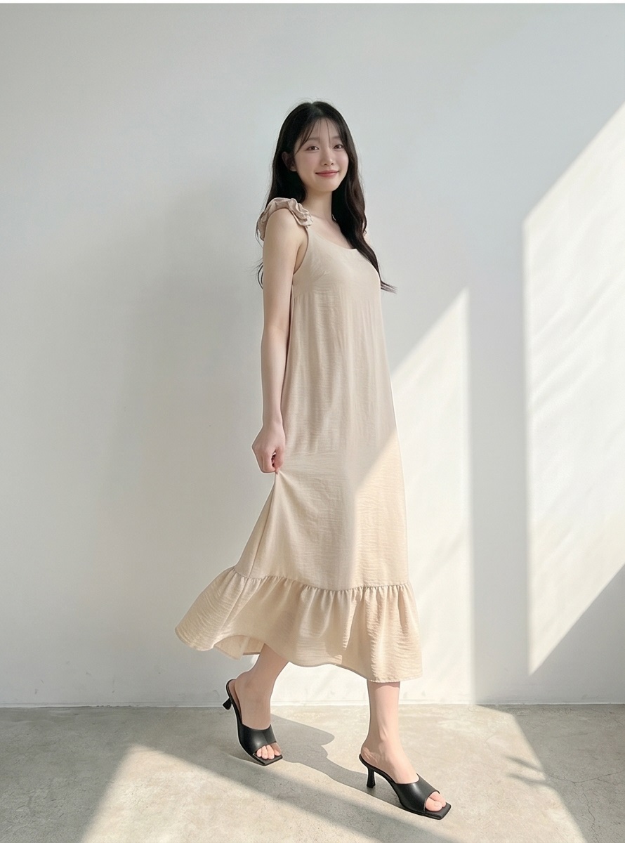 シフォンフリルロングルーズバックレスキャミワンピース | 詳細画像28