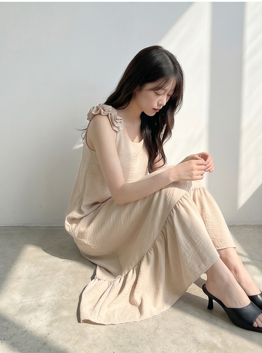 シフォンフリルロングルーズバックレスキャミワンピース | 詳細画像31