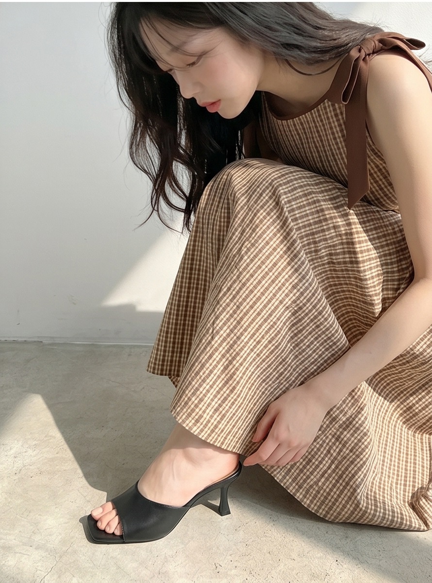 リボン(固定)ジップアップスリムロングストライプノースリワンピース | 詳細画像17
