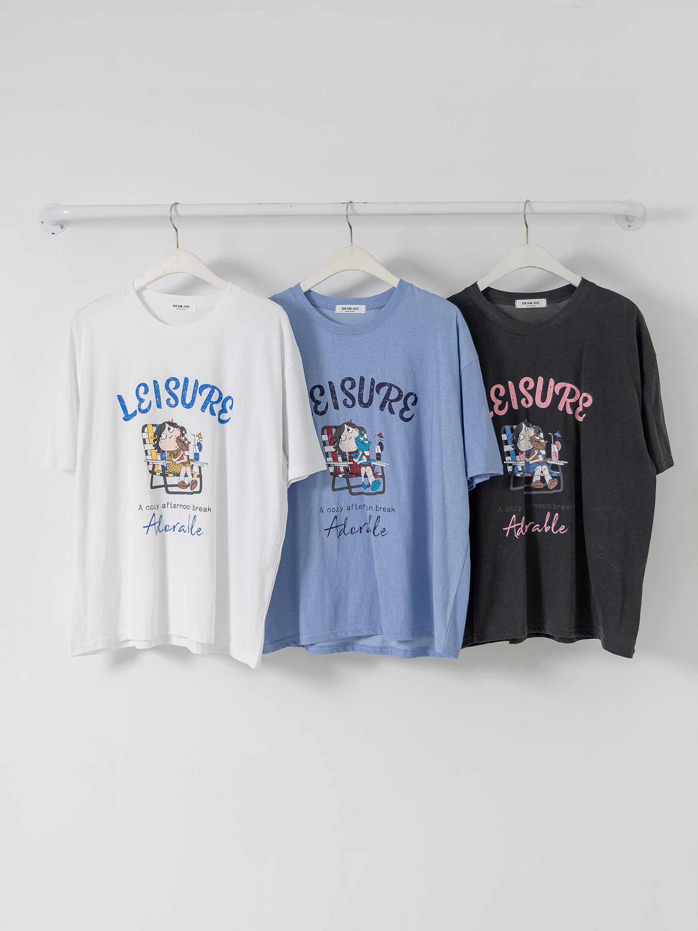 コットンラウンドネックボクシールーズ半袖ロゴTシャツ | 詳細画像2