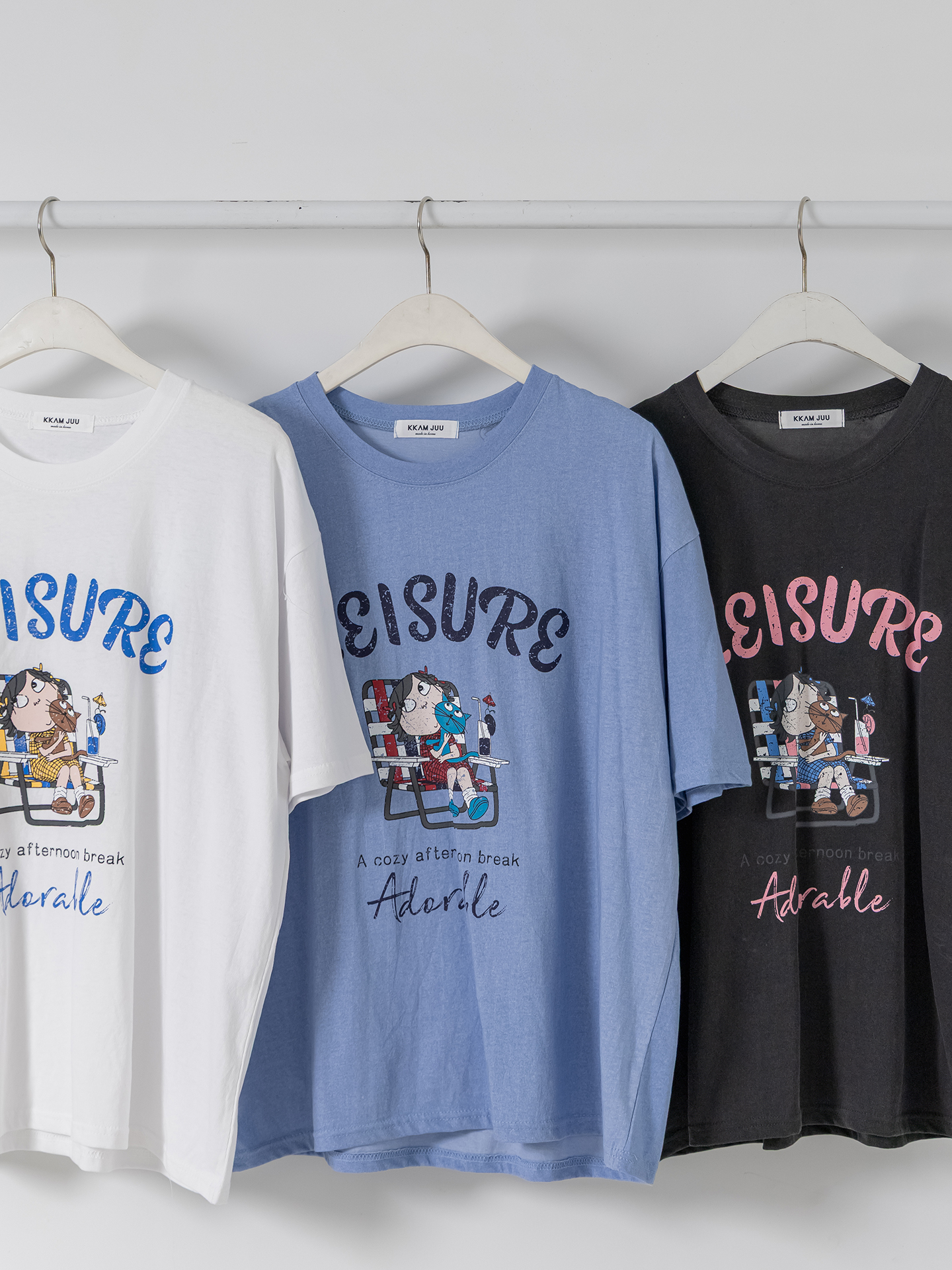 コットンラウンドネックボクシールーズ半袖ロゴTシャツ | 詳細画像3