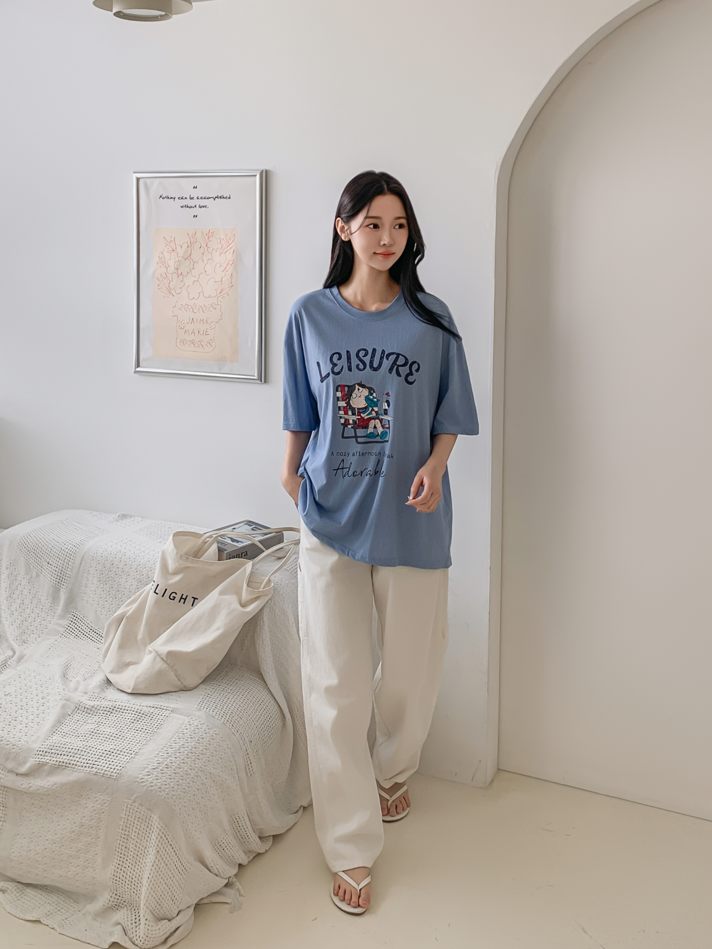 コットンラウンドネックボクシールーズ半袖ロゴTシャツ | 詳細画像18