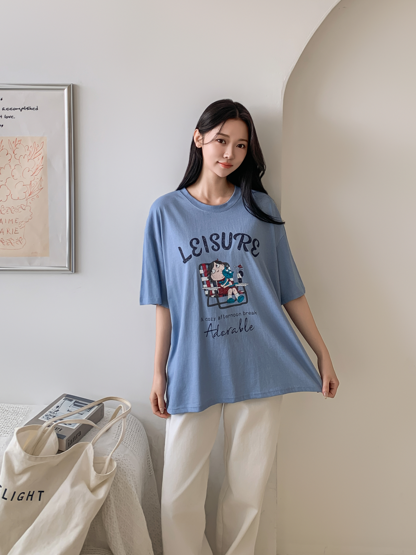 コットンラウンドネックボクシールーズ半袖ロゴTシャツ | 詳細画像19