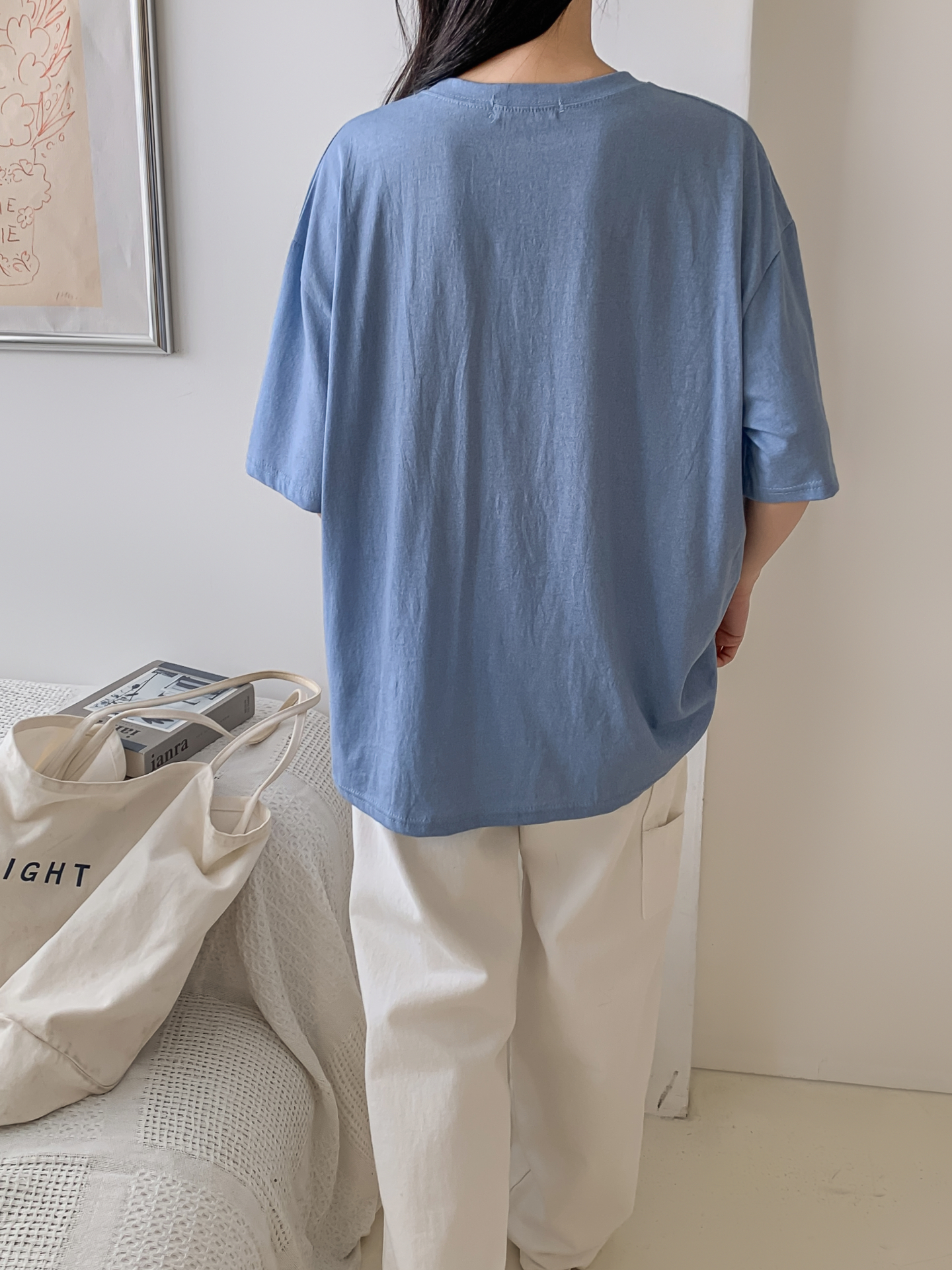 コットンラウンドネックボクシールーズ半袖ロゴTシャツ | 詳細画像20