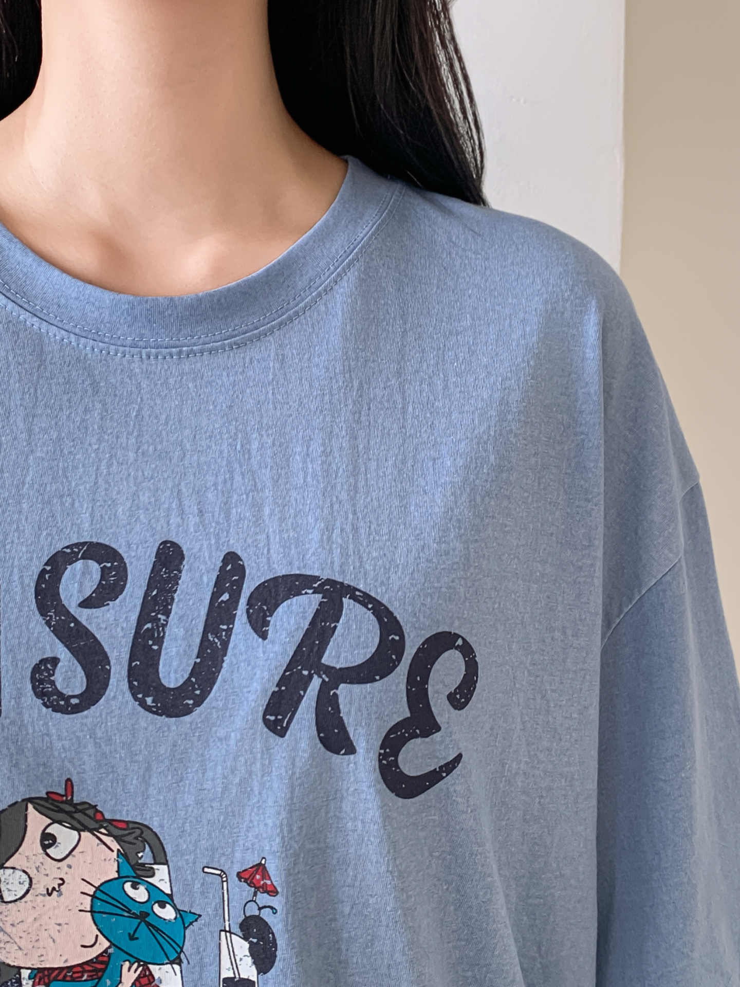 コットンラウンドネックボクシールーズ半袖ロゴTシャツ | 詳細画像22